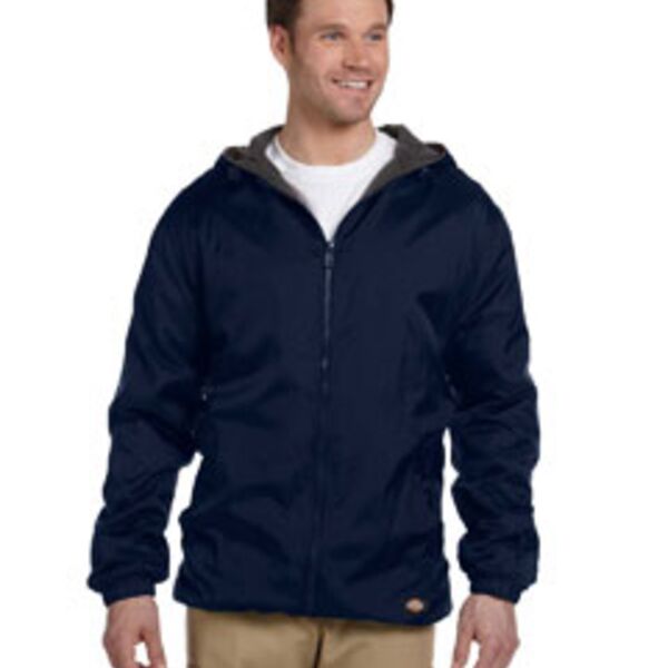 Men's Fleece-Lined Hooded Nylon Jacket Thumbnail