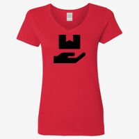 Ladies' Heavy Cotton™ V-Neck T-Shirt Thumbnail