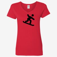 Ladies' Heavy Cotton™ V-Neck T-Shirt Thumbnail