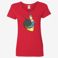 Ladies' Heavy Cotton™ V-Neck T-Shirt Thumbnail