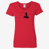 Ladies' Heavy Cotton™ V-Neck T-Shirt Thumbnail