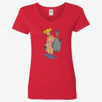 Ladies' Heavy Cotton™ V-Neck T-Shirt Thumbnail