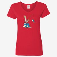 Ladies' Heavy Cotton™ V-Neck T-Shirt Thumbnail